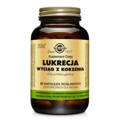 Zdjęcie Solgar Lukrecja wyciąg z korzenia kapsułki