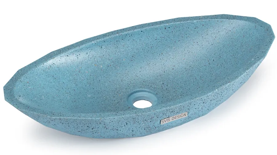 obrazek 2 Unikalna umywalka 60 cm DIAMOND HARDCORE – średni kobaltowy, bez dekoru, lakier matowy