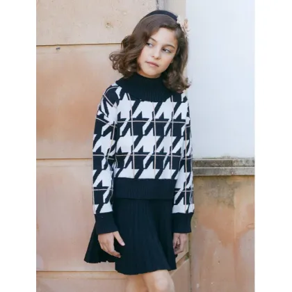 Zdjęcie Abel & Lula Komplet sweter i spódnica ołówkowa 5547 Czarny Regular Fit