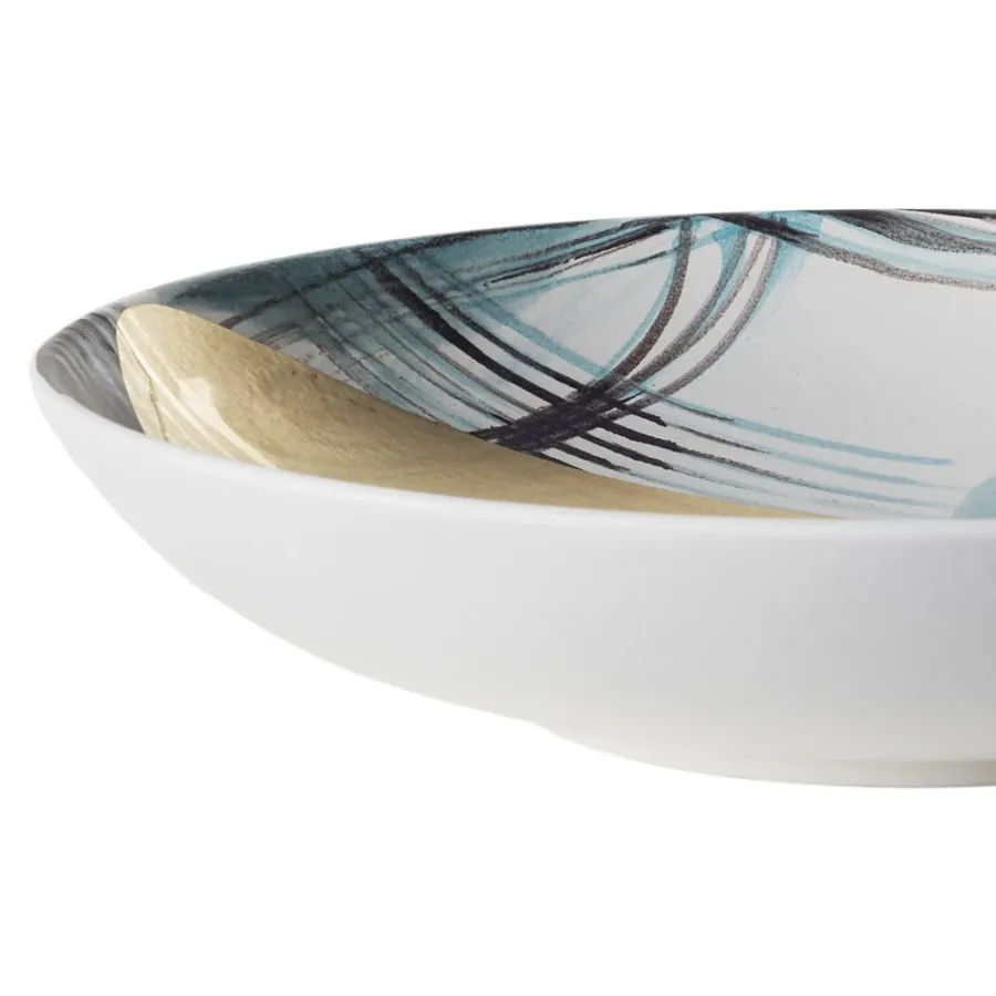 obrazek 2 Piękny talerz z ręcznie malowanej ceramiki H.9xL.40xP.40 cm