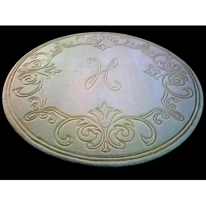 Zdjęcie Luksusowy okrągły dywan rzeźbiony z wełny wykonywany na zamówienie