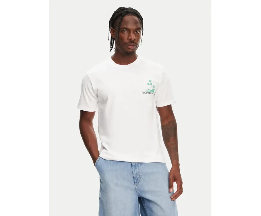 obrazek 1 Quiksilver T-Shirt Palm Lines Ss EQYZT08057 Biały Regular Fit