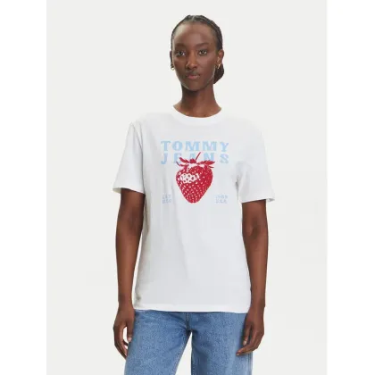 Zdjęcie Tommy Jeans T-Shirt Strawberry DW0DW20894 Biały Relaxed Fit