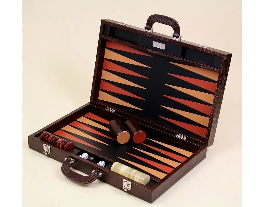 obrazek 1 Gra planszowa Backgammon w drewnianej walizce