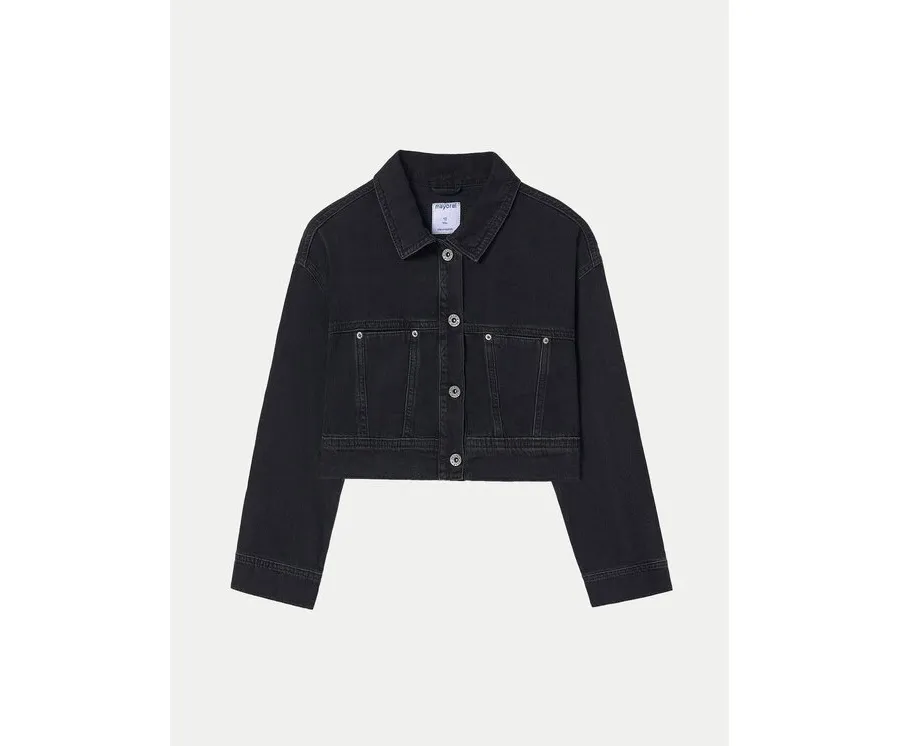 obrazek 1 Mayoral Kurtka jeansowa 6405 Czarny Regular Fit