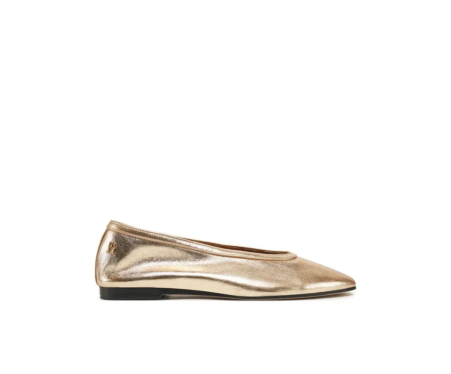 obrazek 1 Tommy Hilfiger Baleriny Soft Metal Lthr Ballerina No Bow FW0FW08601 Złoty