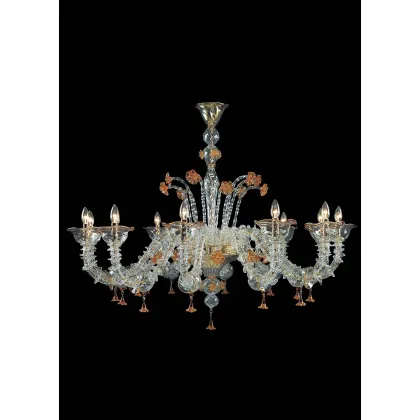 Zdjęcie Gustowny kryształowy żyrandol na 6 żarówek ze szkła Murano