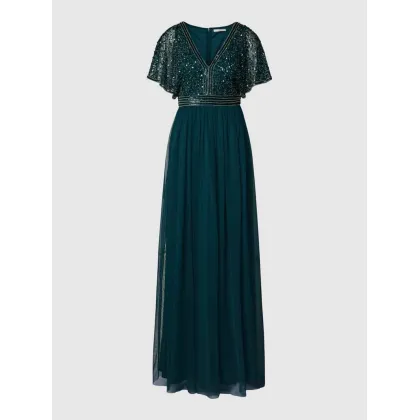 Zdjęcie Sukienka wieczorowa z obszyciem z cekinów i ozdobnych kamieni