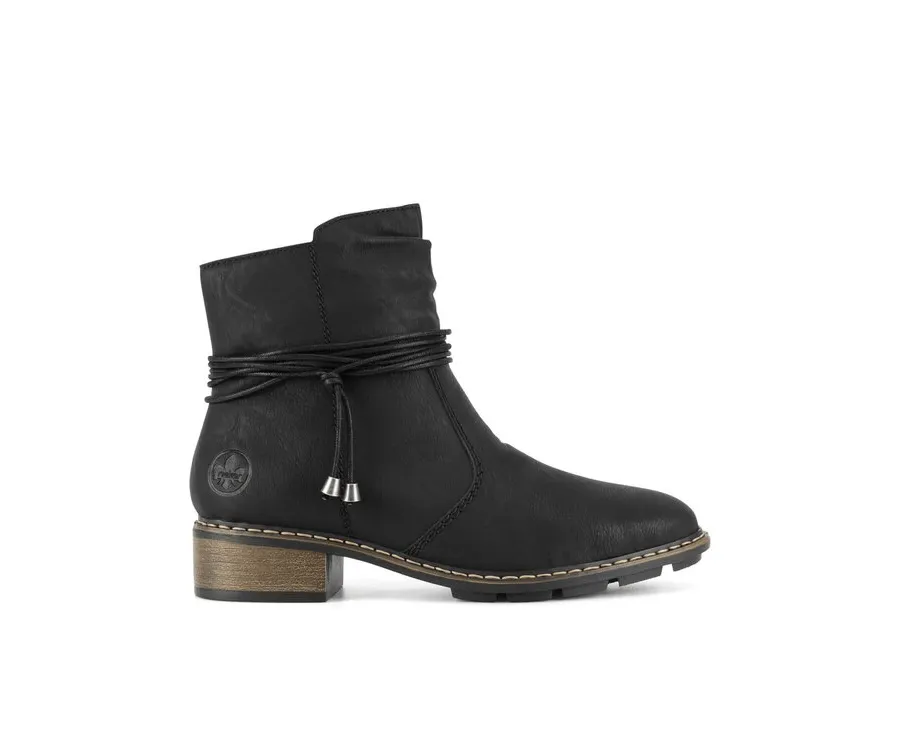 obrazek 1 Rieker Botki 77263-00 Czarny