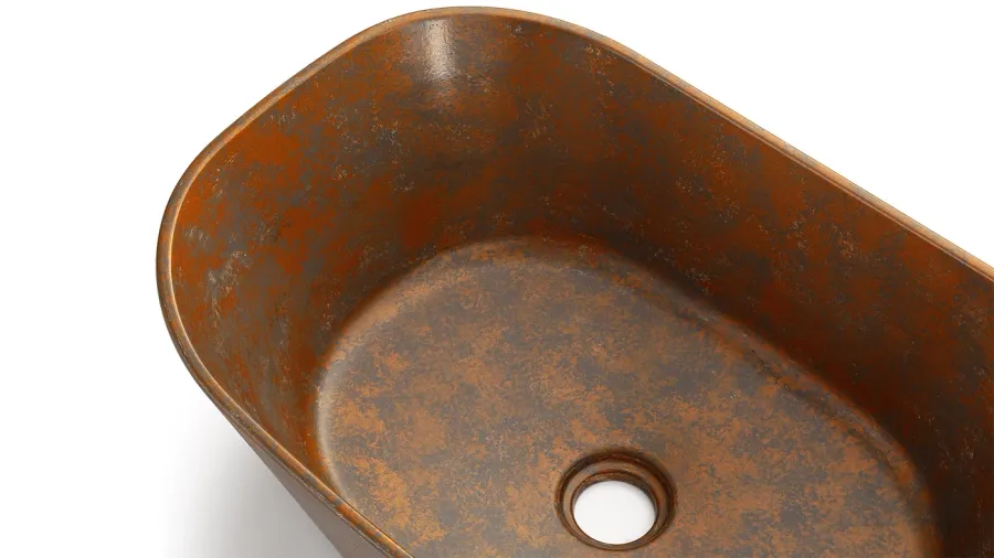 obrazek 3 Nowoczesna umywalka 50 cm LIBRA BASIC – SMOKED METAL, miedziany i szary, lakier półmatowy