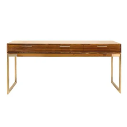 Zdjęcie Konsola wykonana z drewna i pozłacanego metalu - Ana Roque