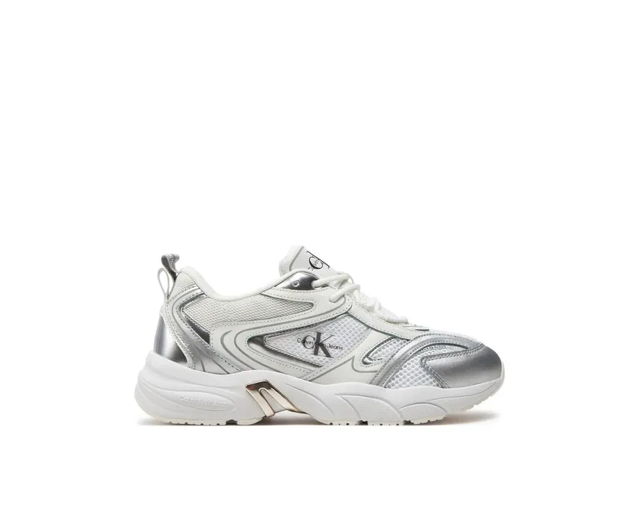 obrazek 1 Calvin Klein Jeans Sneakersy Retro Tennis Low Lace Mh Ml Mr YW0YW01381 Biały