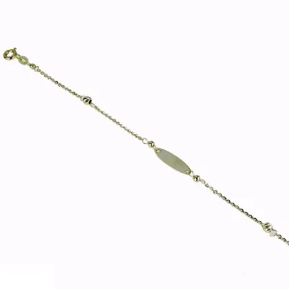 Zdjęcie Dziecięca bransoletka z owalnym talerzykiem i obrobionymi kulami