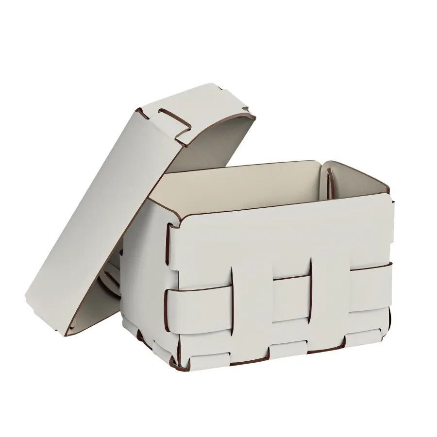 obrazek 2 Mały biały koszyk Bottega 12x19xH13 cm