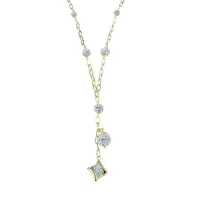Picture Beautiful rhombus-shaped resin choker, 45 cm long
