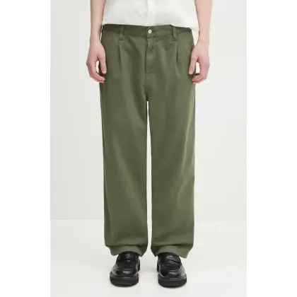 Zdjęcie Carhartt WIP spodnie bawełniane Albert Pant męskie kolor zielony w fasonie chinos I034804.66702