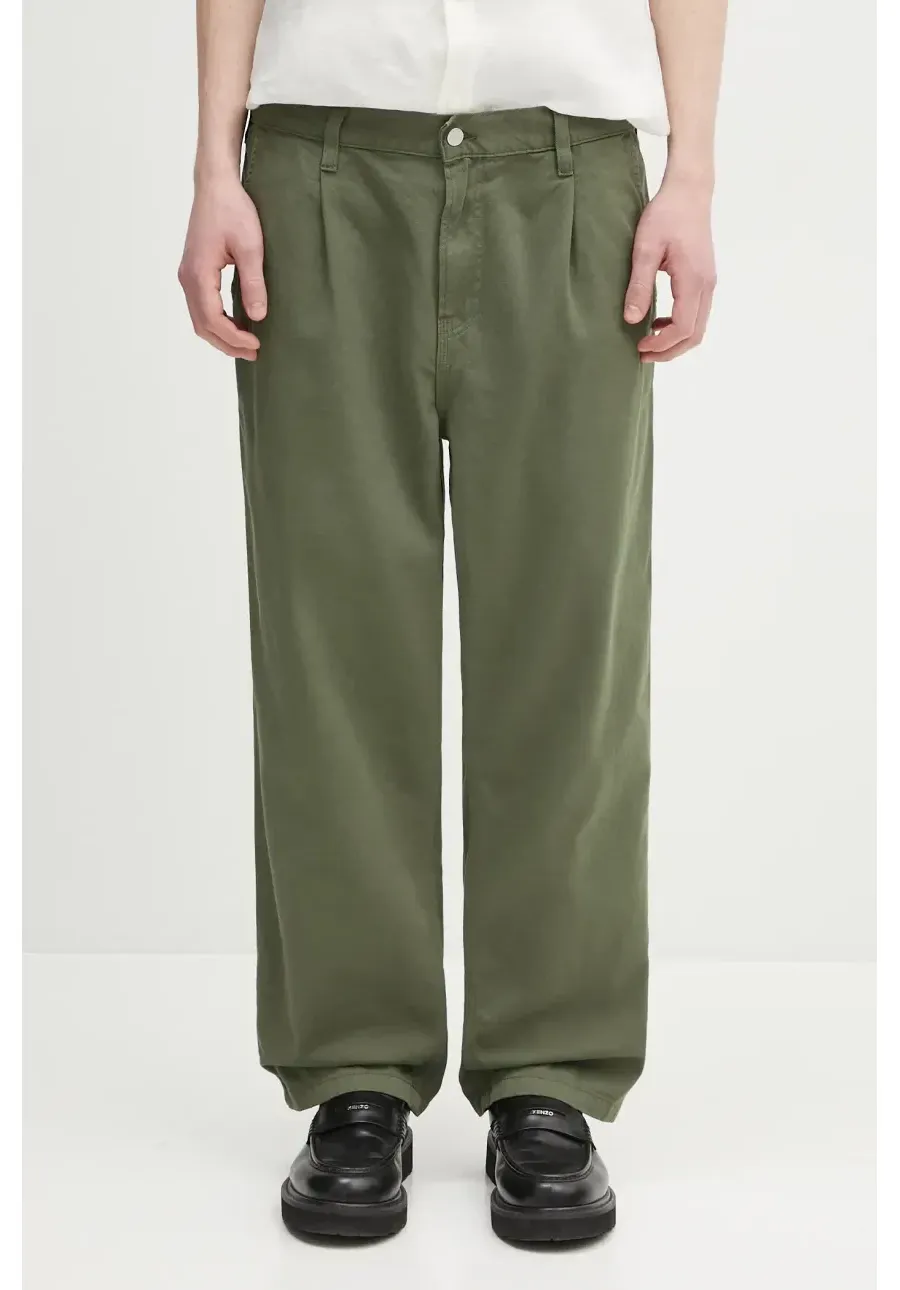obrazek 1 Carhartt WIP spodnie bawełniane Albert Pant męskie kolor zielony w fasonie chinos I034804.66702