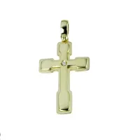 Zdjęcie Złoty błyszczący krzyż z satynową obwódką o śr.0,01 wym.27x17mm.