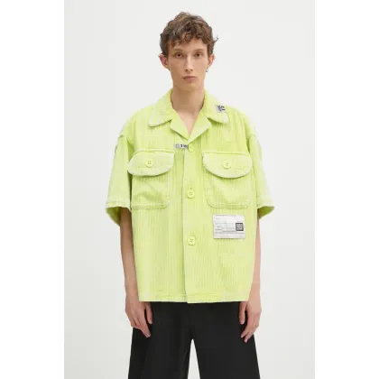Zdjęcie Maison MIHARA YASUHIRO koszula bawełniana Amateur Sewn S/S Shirts męska kolor zielony relaxed A14SH084
