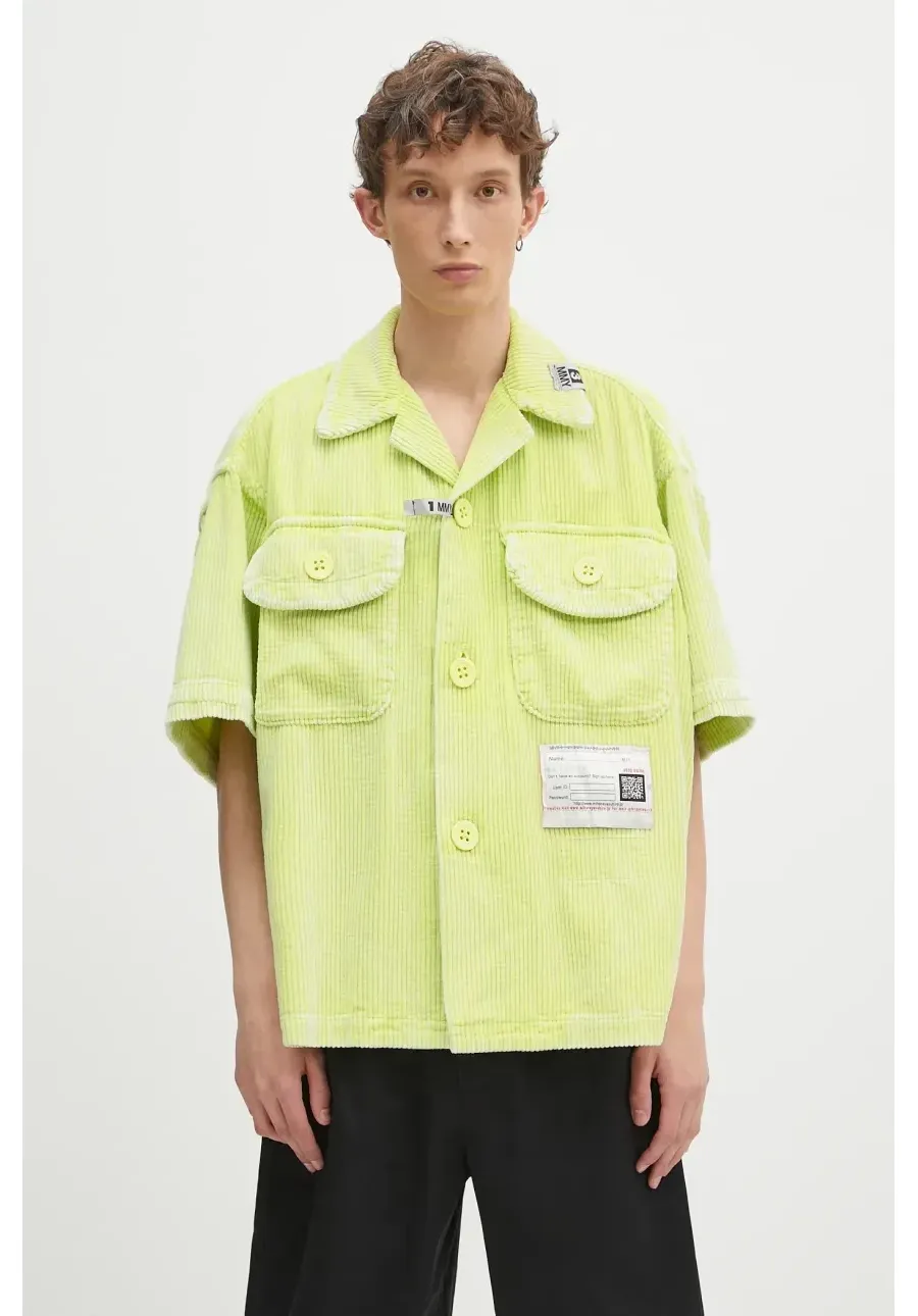 obrazek 1 Maison MIHARA YASUHIRO koszula bawełniana Amateur Sewn S/S Shirts męska kolor zielony relaxed A14SH084