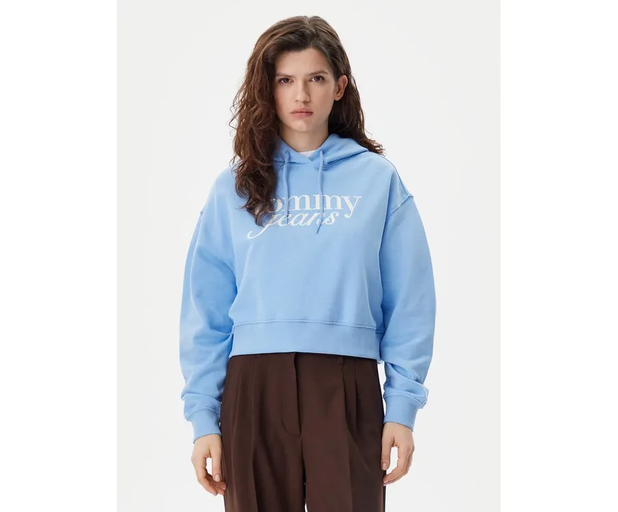 obrazek 1 Tommy Jeans Bluza Script DW0DW20306 Niebieski Relaxed Fit