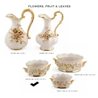 Zdjęcie Stylowa, ceramiczna misa, garnuszek ze złotymi zdobieniami - Bruno Costenaro