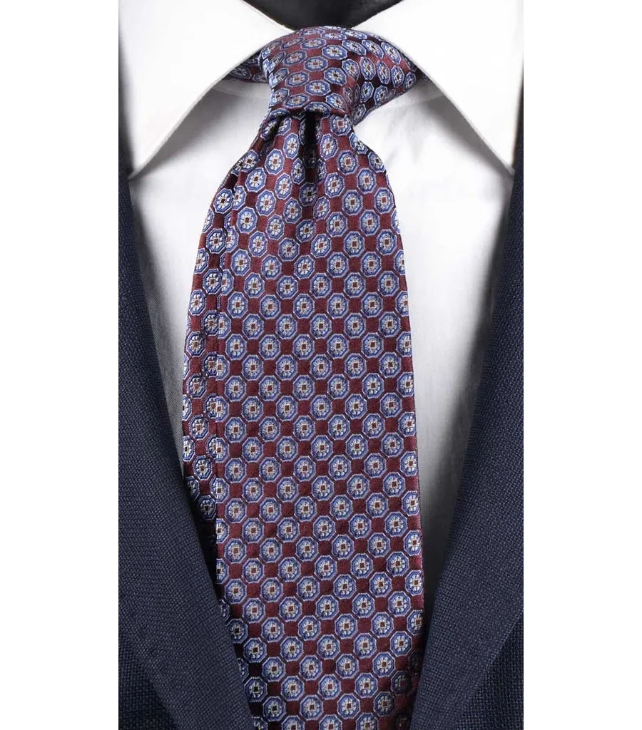obrazek 1 Elegancki, bordowy krawat z wzorem