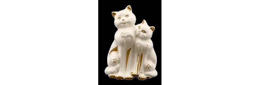 obrazek 1 Dwa przepiękne koty ceramiczne