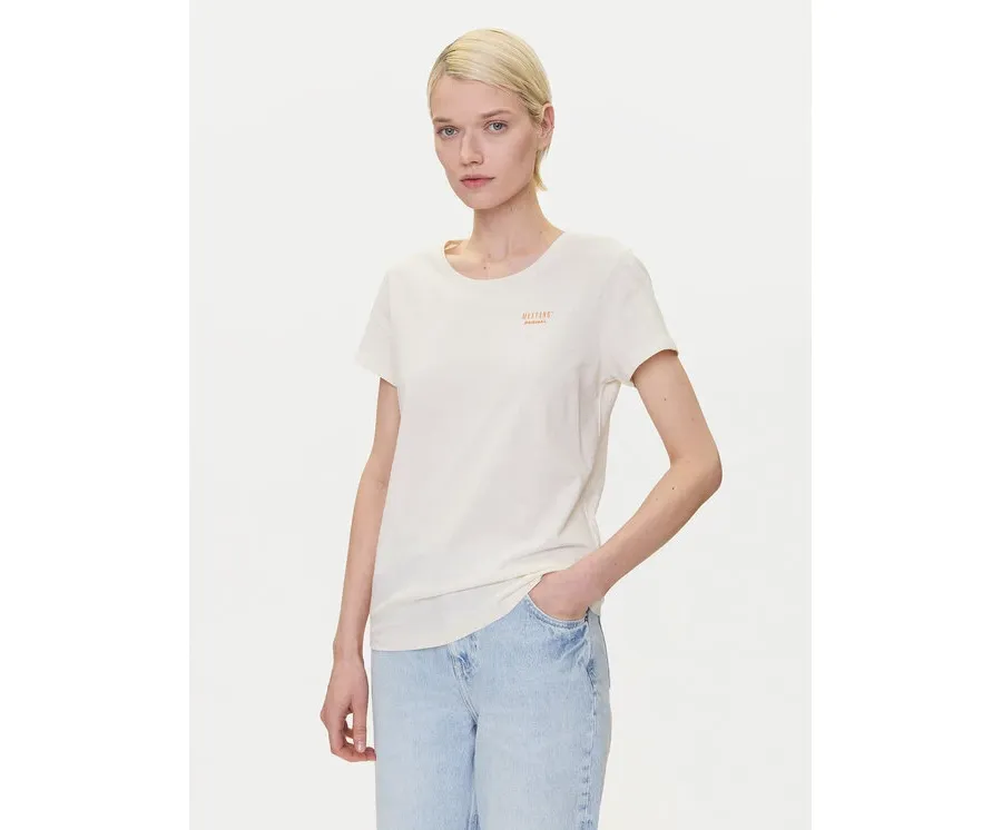 obrazek 1 Mustang T-Shirt Alma 1016155 Biały Regular Fit