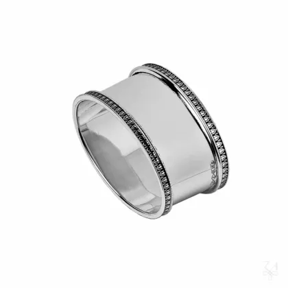 Zdjęcie Stylowy srebrny pierścień na serwetki o owalnym kształcie - Zaramella Argenti