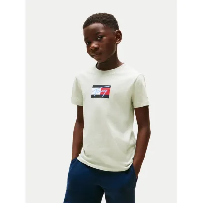 Zdjęcie Tommy Hilfiger T-Shirt Script Flag KB0KB09725 Zielony Regular Fit