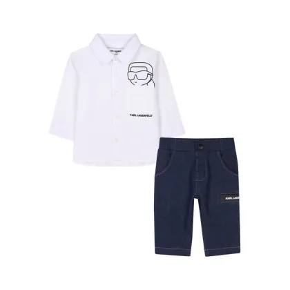 Zdjęcie Karl Lagerfeld Kids Komplet koszula i spodnie materiałowe Z30505 M Granatowy Regular Fit