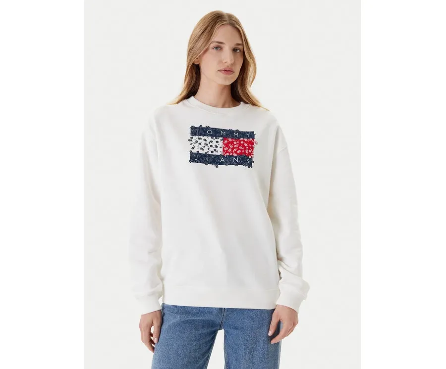obrazek 1 Tommy Jeans Bluza Floral Flag DW0DW20933 Biały Relaxed Fit