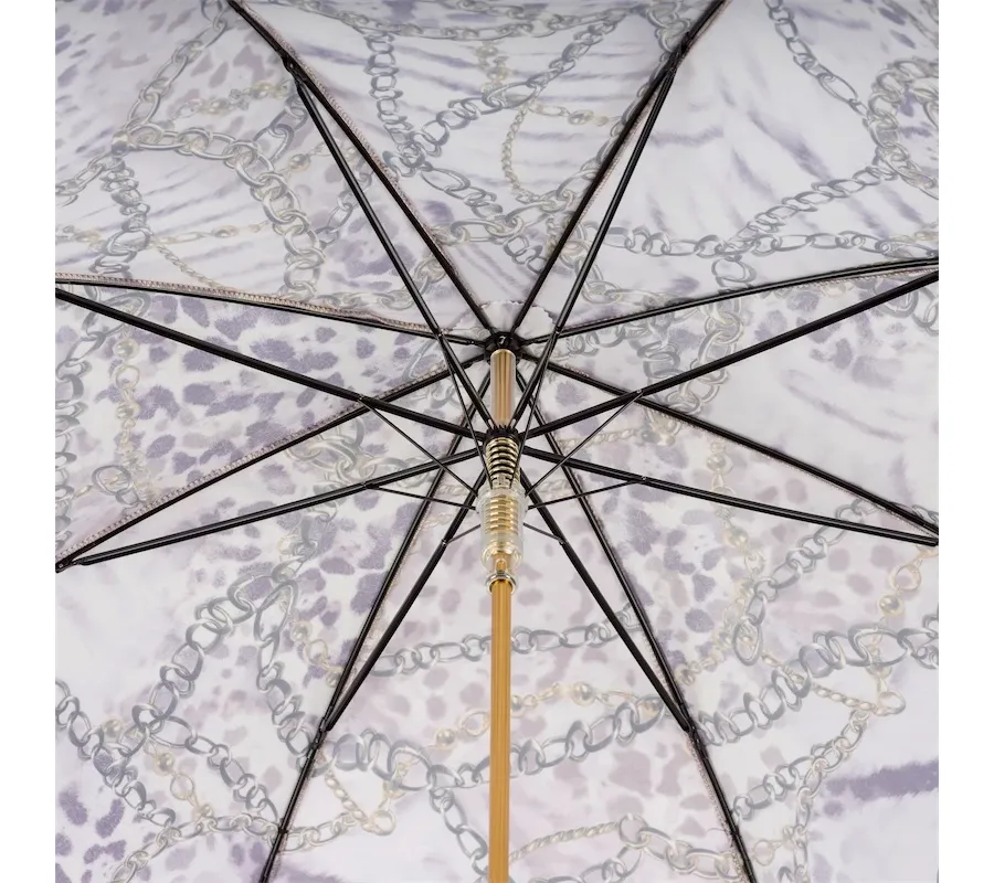 obrazek 4 Stylowy fioletowy parasol damski zdobiony subtelnym motywem – Pasotti