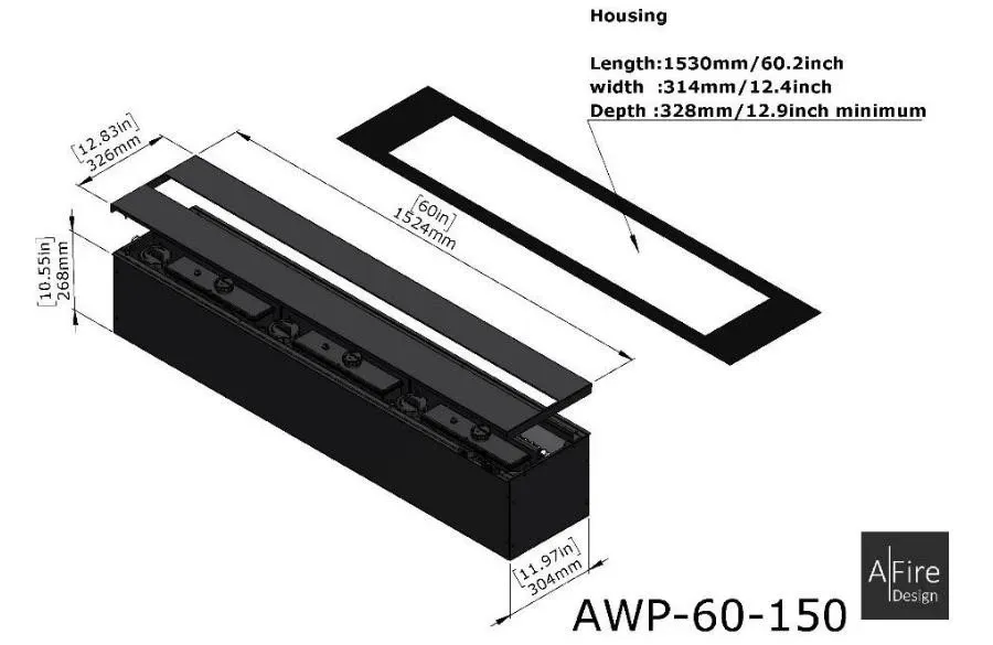 obrazek 10 150 cm elitarny kominek elektryczny na parę wodną - A fireplace