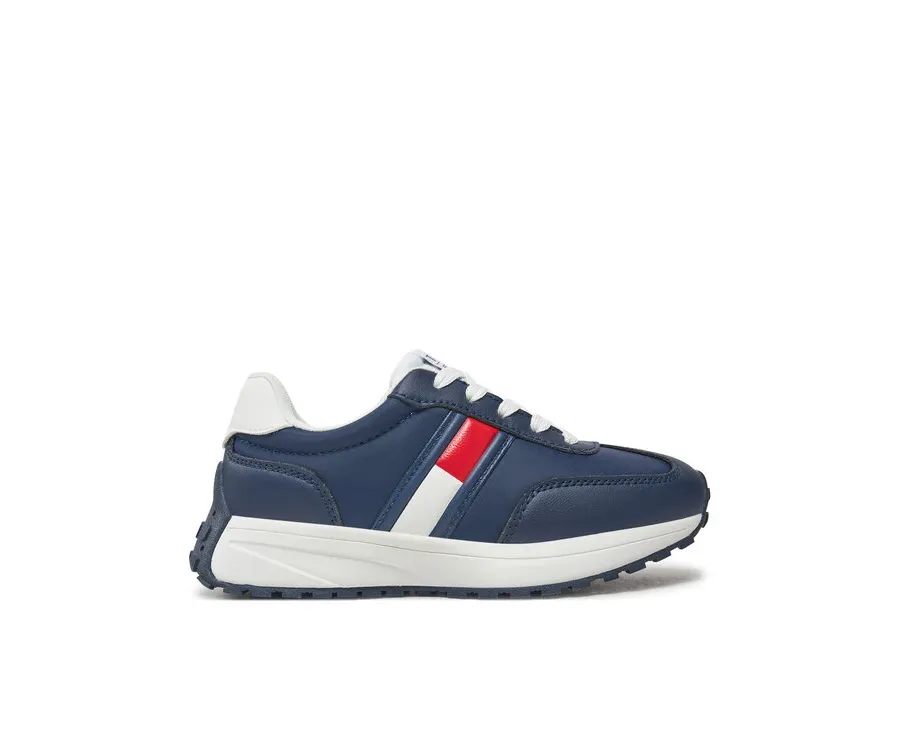 obrazek 1 Tommy Hilfiger Sneakersy Flag Low Cut Lace-Up Sneaker T3X9-33877-1695 M Granatowy