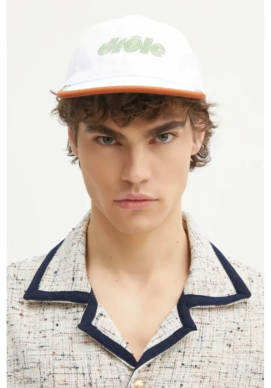 obrazek 1 Drôle de Monsieur czapka z daszkiem La Casquette Drule Tennis kolor biały gładka G-CP173-CO138-WT