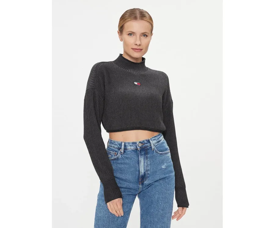 obrazek 1 Tommy Jeans Sweter Badge DW0DW16519 Czarny Regular Fit