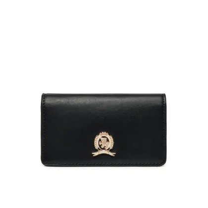 Zdjęcie Tommy Hilfiger Duży Portfel Damski Luxe Leather Med Flap AW0AW16576 Czarny