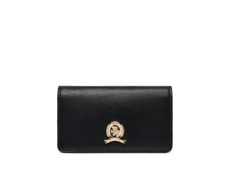 obrazek 1 Tommy Hilfiger Duży Portfel Damski Luxe Leather Med Flap AW0AW16576 Czarny