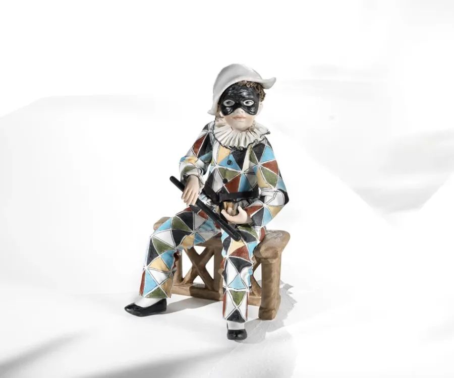 obrazek 1 Elegancka porcelanowa lalka Arlekin - Sibania