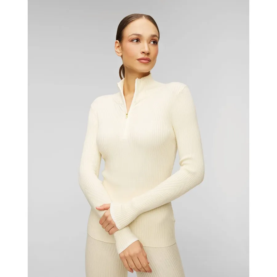obrazek 1 Beżowy Sweter Z Golfem Damski Varley Demi Half Zip Knit