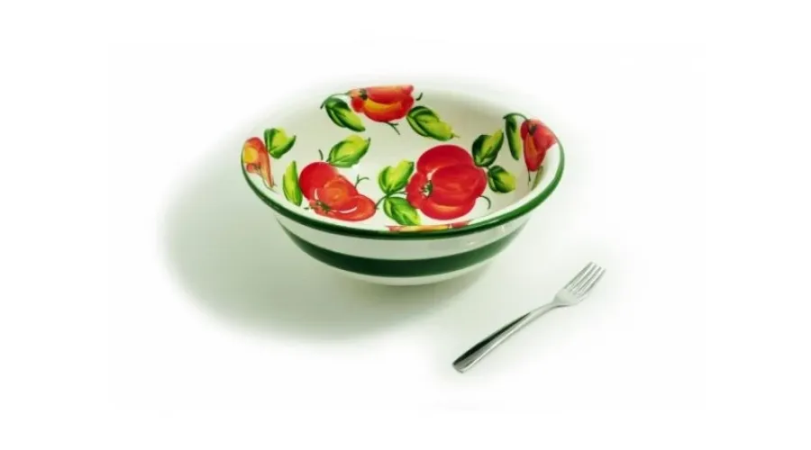 obrazek 2 Duża okrągła miska sałatkowa zdobiona motywem pomidorów - Le Ceramiche