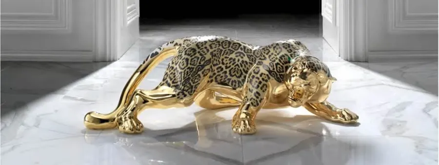 obrazek 2 Dekoracja do salonu - przepiękny złoty leopard
