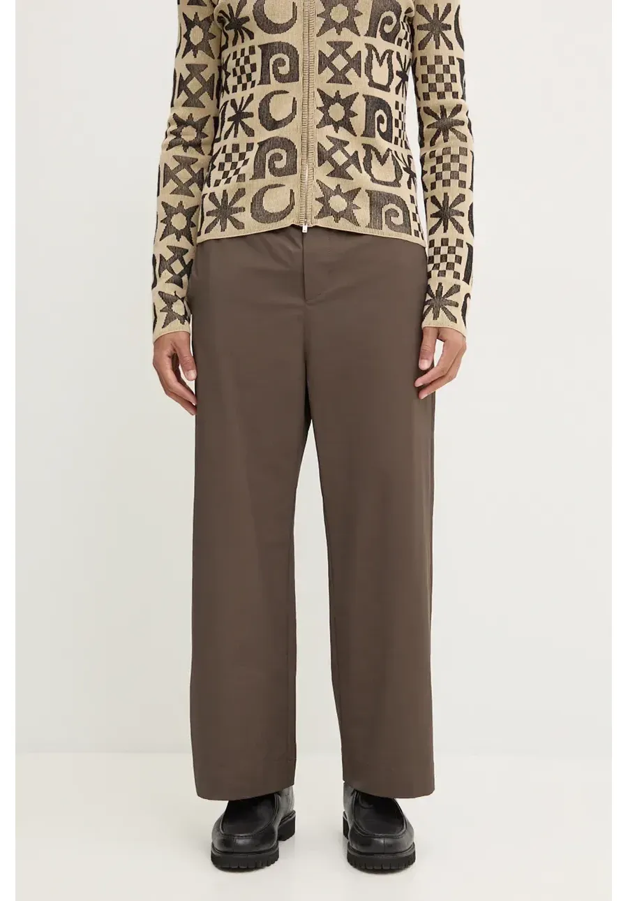 obrazek 1 Nanushka spodnie ARNAUD męskie kolor brązowy proste NM24PFPA02397