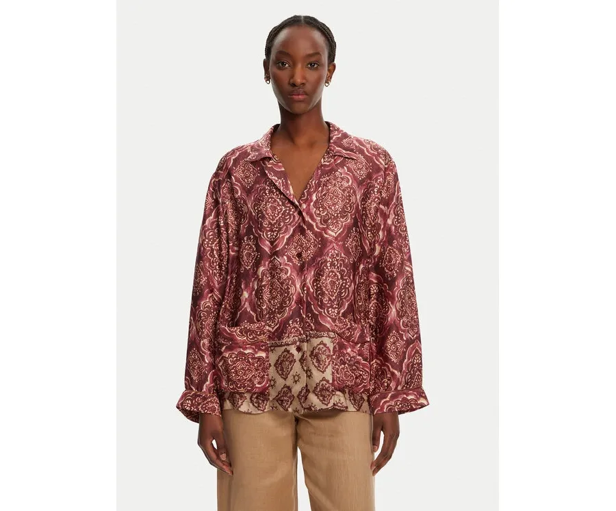 obrazek 1 ViCOLO Koszula TD0378 Bordowy Relaxed Fit