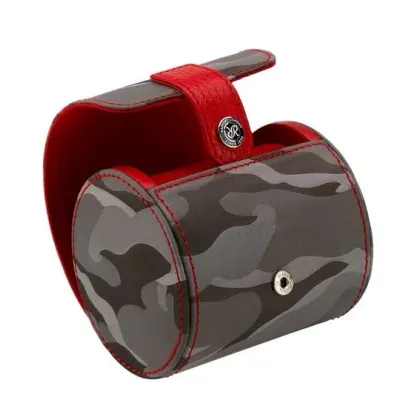 Picture Elegant travel case made of leather for a watch with a suede interior