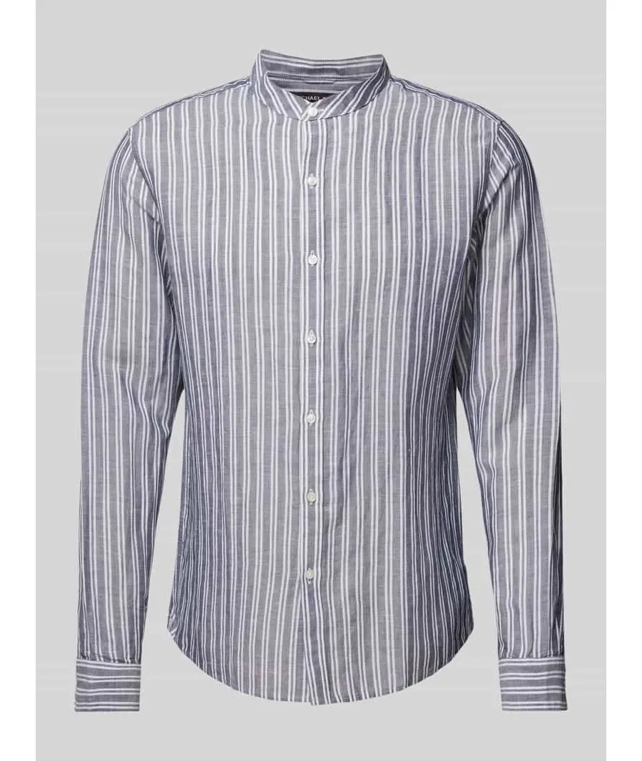 obrazek 1 Koszula lniana o kroju slim fit ze stójką