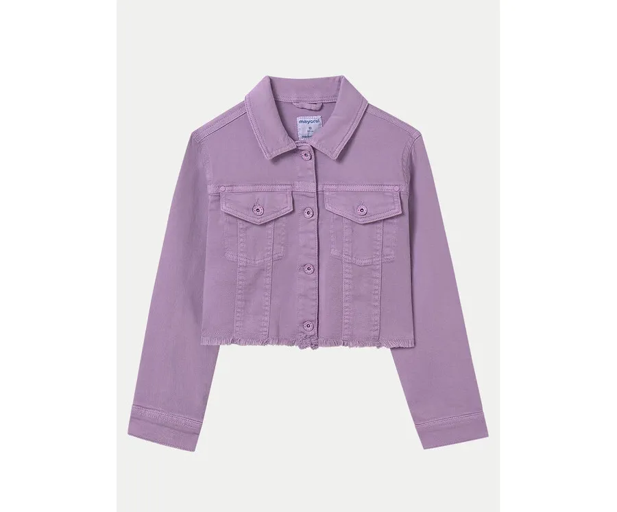 obrazek 1 Mayoral Kurtka jeansowa 6406 Fioletowy Regular Fit