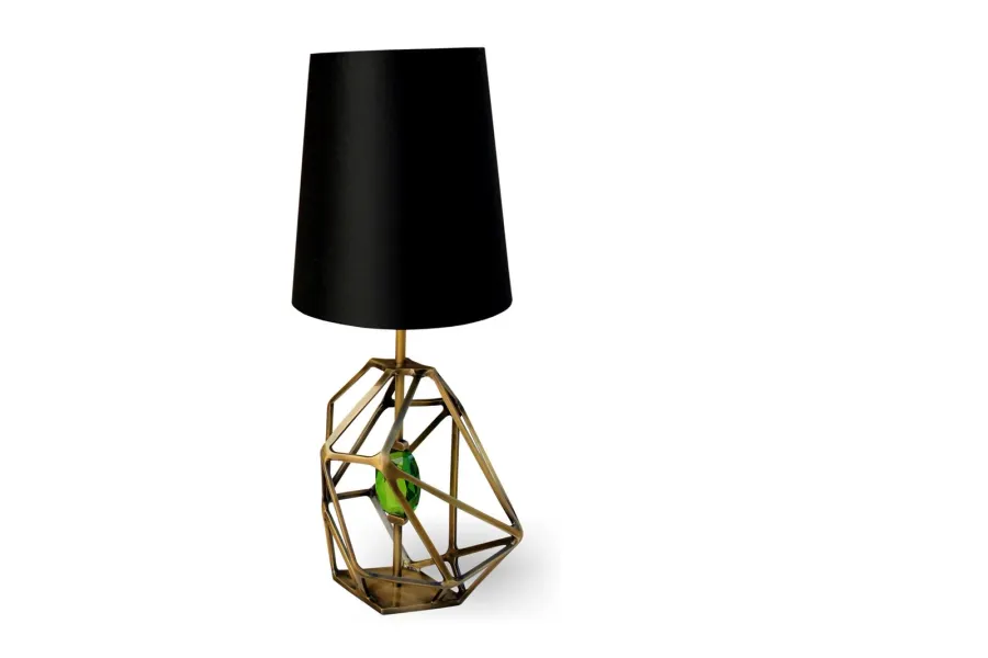 obrazek 2 Niezwykła lampa stołowa z klejnotem w środku